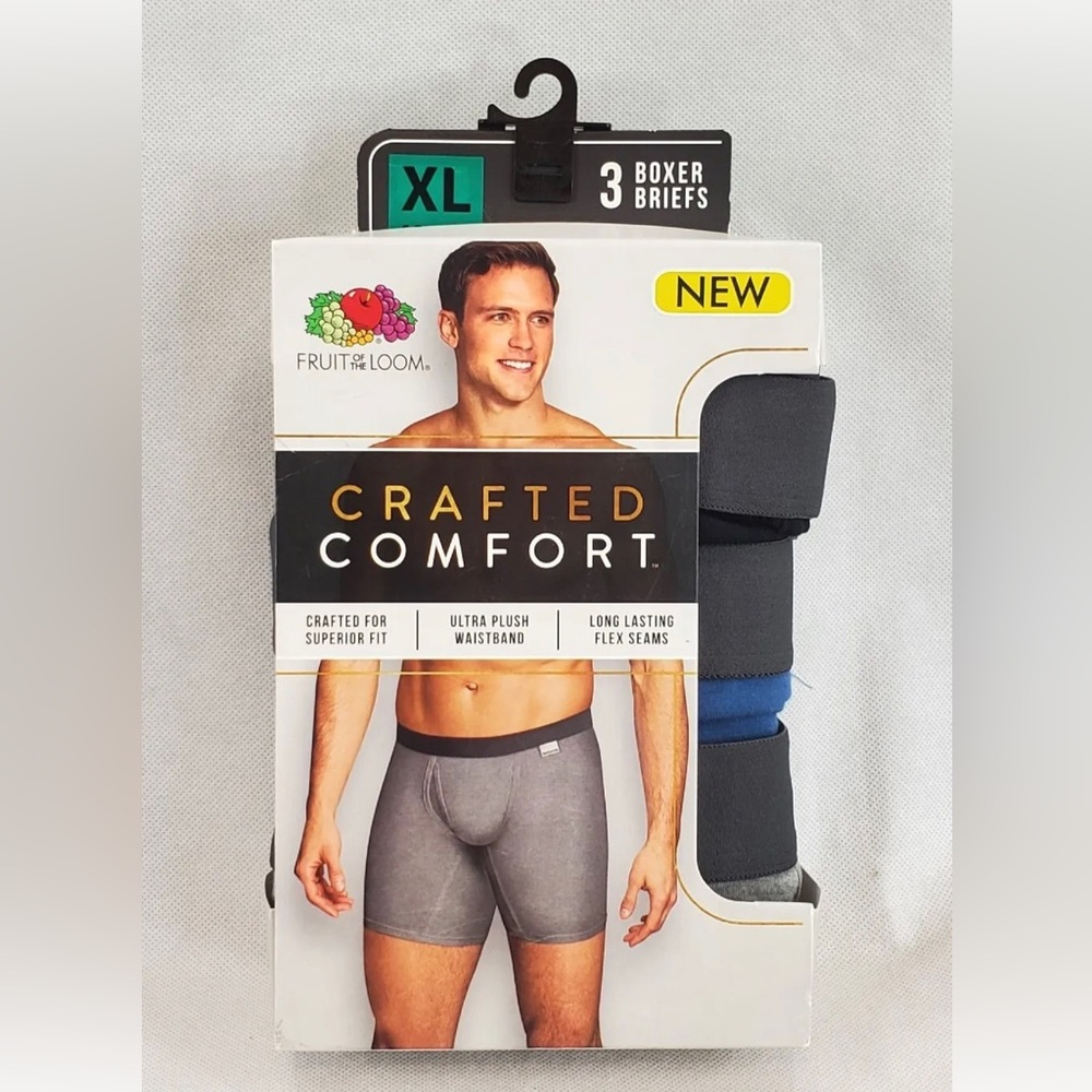 Fruit of the Loom Men's Tag Traditional Boxer Briefs, Size XL - 3 Pair